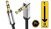 Cable multimedia Ugreen audio Jack 3.5mm estéreo 1 x angulado a 90º M/M Gold Plated
