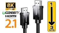 Cable Ugreen HD135 HDMI 2.1 8K a 60hz, 4K a 120Hz M/M Alumínio y Nylon 3m