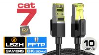 Cable red Ugreen Cat. 7 F-FTP  CU AWG30 nylon Negro