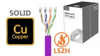 Bobine de cabo UTP Cat. 5E sólido LSZH 24AWG violeta 305m